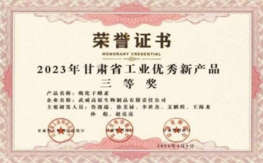 2023年甘肃省工业优秀新产品