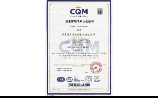质量管理体系认证证书